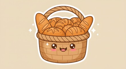 Tabouleh salad with sparkly eyes, cartoon style sticker