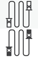 Skipping rope line outline & solid different style icon set pack