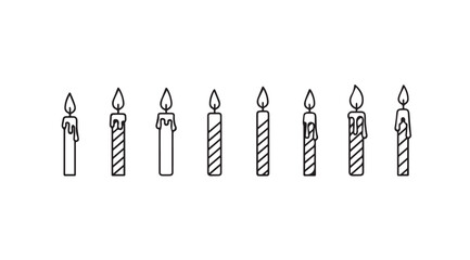 Vector art of candles line icons