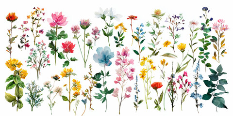 Elegant Watercolor Flower Set   Hand Painted Floral Clipart Collection © darkheaven