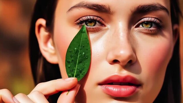 Mujer sonriente con maquillaje y cabello cuidado en un retrato de moda