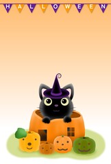 ハロウィンの背景〈ハガキ〉　D-2