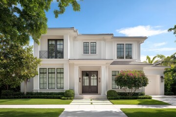 Fototapeta premium Luxury white house exterior modern design