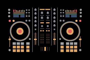 dj mixing console vector