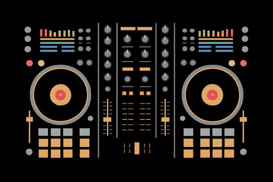 dj mixing console vector