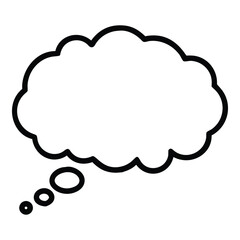 Empty thought bubble icon simple outline for adding text ideas creativity and communication vector