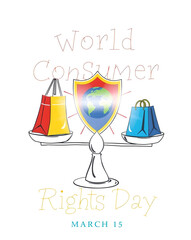 World Consumer Rights Day – March 15 Consumer Protection Illustration