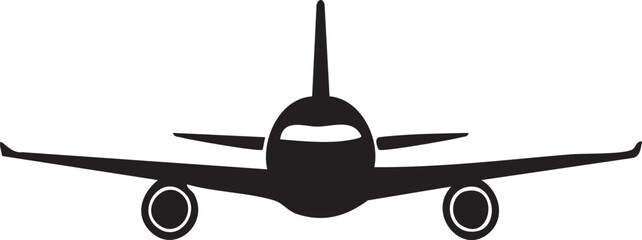 Front View Airplane silhouette vector