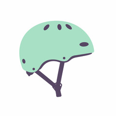 Flat Illustration Protective Headwear Helmet for Cycling and Skateboarding Safety
