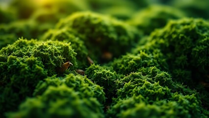 Obraz premium Abstract green textures blending with nature, evoking an environmental and serene mood.