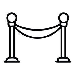 Red carpet stanchion barrier rope line event access control icon graphic vector