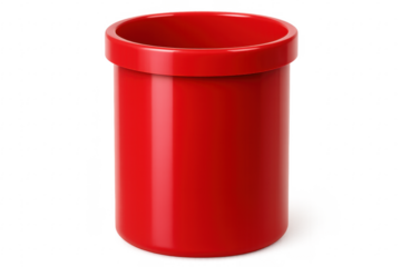 Red glossy standing pipe tube with transparent background