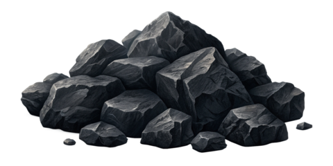 Realistic Digital Illustration of Jagged Dark Rocks Isolated on Transparent Background
Rugged Weathered Stone Formation with Rough Textures and Sharp Edges, Isolated