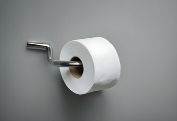 Minimalist white toilet paper roll - clean bathroom or toilet accessory product shot,World Toilet Day concept