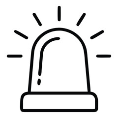 Simple hand drawn siren light icon alert notification emergency warning signal symbol vector