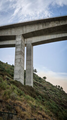 Bridge over the Tinhela River belonging to the A4 highway near Murça, Tras-os-Montes, Portugal, august 2025. This robust infrastructure connects northern regions and enhances local mobility.