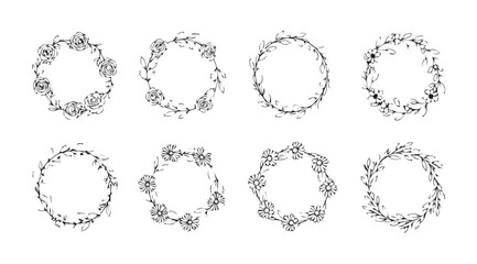 Vector art of floral wreath isolated