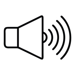 Icon of a speaker emitting sound waves for audio and volume control vector