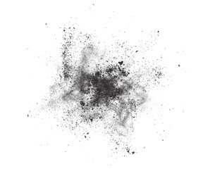 black particles explosion. dust overlay texture. vector