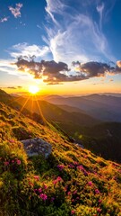 Mountain sunset panorama (7)