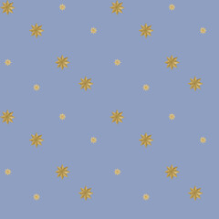 Christmas stars on a blue background, seamless pattern. Christmas carol