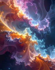 Abstract swirling clouds in vibrant colors