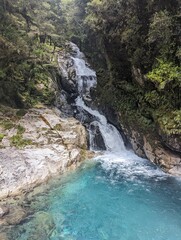 waterfall in the mountains