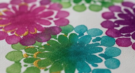 Watercolor Floral Pattern: Pink, Green, and Teal Blooms.