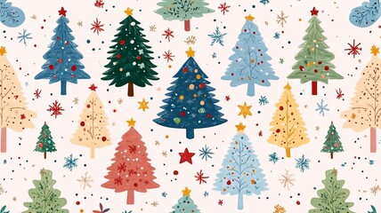 Obraz premium christmas tree with snowflakes