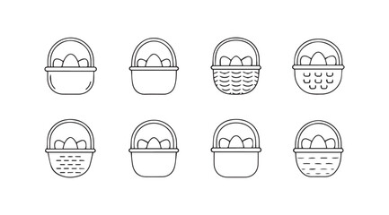 Vector art of easter basket set