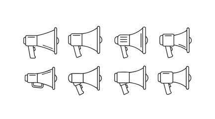 Vector art of megaphone icons isolated