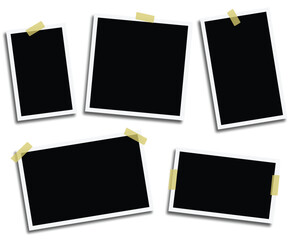 Trendy Photo Collage Vector Layout with Multiple Frames for Presentations and Albums