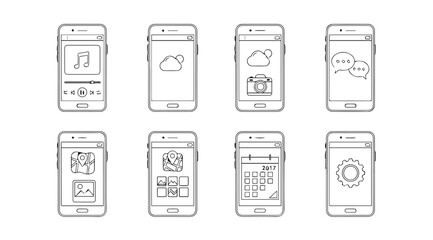 Vector art of smartphone ui