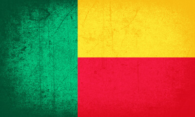 Dark Grey Grunge Texture Halftone Simple Image Vector Design Benin Flag