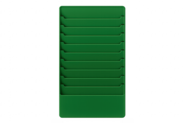 Green plastic wall mounted document file organizer