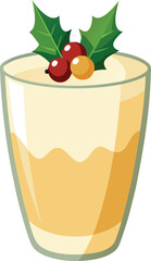 Christmas Eggnog Traditions creamy eggnog in glass with cinnamon stick and nutmeg sprinkle