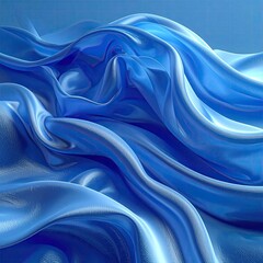 Fluid, vibrant blue silk folds
