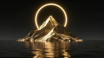 Golden mountain peak noble corporate culture finance wealth background