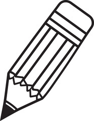 Minimal Broken Pencil Silhouette Black Vector Design for Creative Artwork