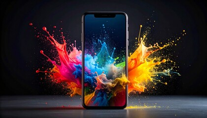 &eacute;clair de couleur liquide autour et dnas un t&eacute;l&eacute;phone portable