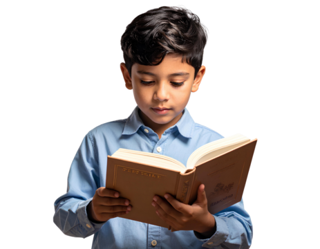 Firefly_Boy child reading, book, education, icon, isolated, white, transparent, vector, eps,