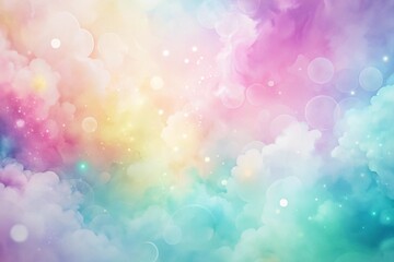 Dreamy abstract pastel background with soft clouds and bokeh effects