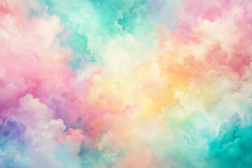 Dreamy Pastel Sky Background with Watercolor Texture Perfect for Creative Projects