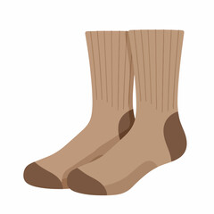 Flat Design Wool Socks Warm Clothing Item Style Illustration Apparel
