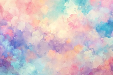 Dreamy Watercolor Cloud Background Texture Pastel Colors Artwork Design