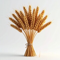 Golden wheat sheaf bunch, tied tightly