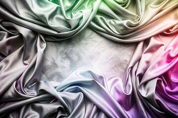 Luxury Silk Fabric with Rainbow Gradient for Fashion or Decoration