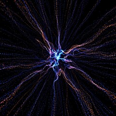 Obraz premium Abstract Energy Burst - A Captivating Display of Light and Motion.