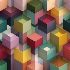 Naklejka premium Colorful 3D Geometric Cube Pattern