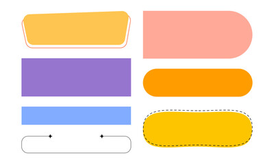 Fototapeta premium Colorful creative text boxes with various shapes to enhance visual appeal and readability